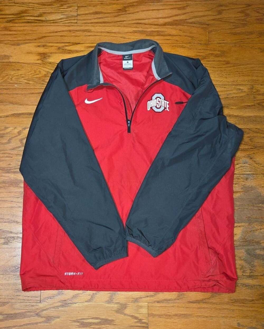Nike Ohio State Buckeyes Storm-FIT 1/2-Zip Windbreaker Jacket Men's Large